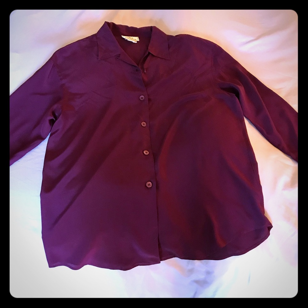 Silk button down blouse